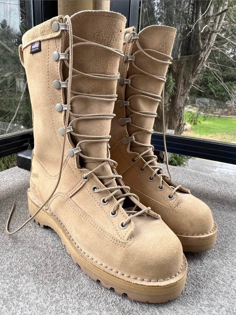 Danner Tan Suede 10" Lace-Up Tactical Boots